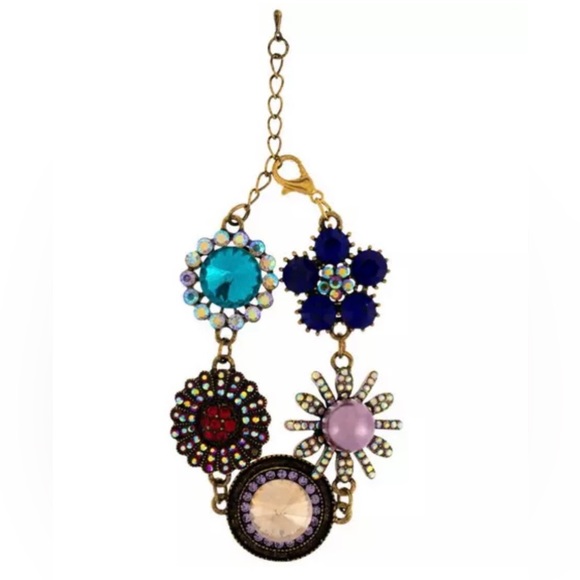 New Floral Connector vintage gold tone bracelet - Picture 2 of 3